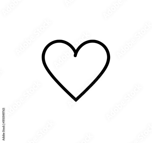 Outline Heart Shape Icon for App UI with Double Stroke