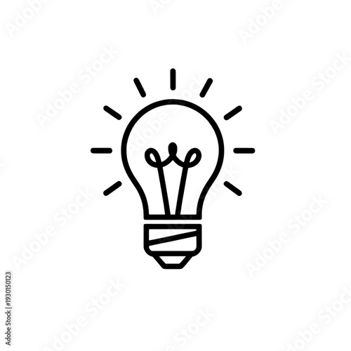 Outline Light Bulb Idea UI Icon for App Interface