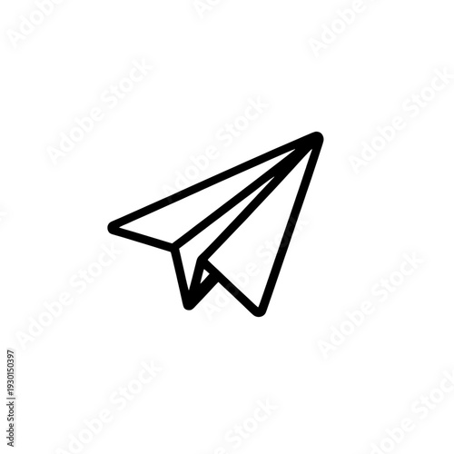Outline Paper Airplane With Tail Fin UI Icon for App UI