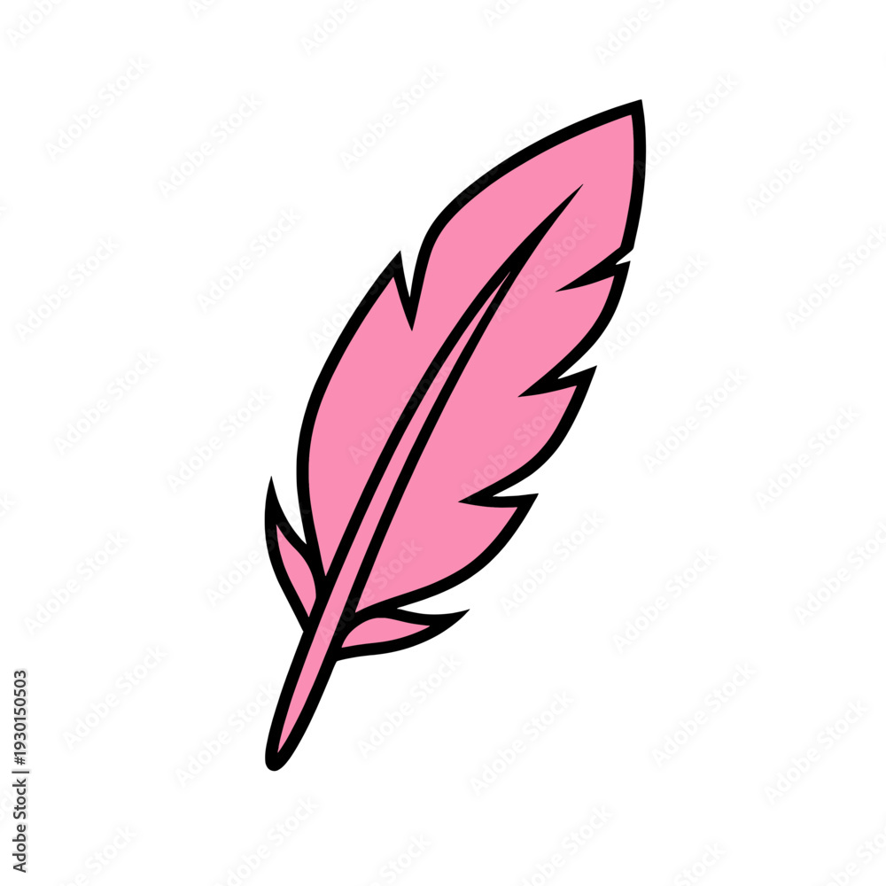 Obraz premium Pink Feather Vector Icon for App UI