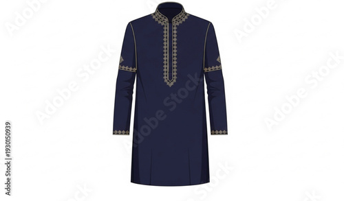 Modern Mens Embroidered Kurta Premium Ethnic Vector Illustration