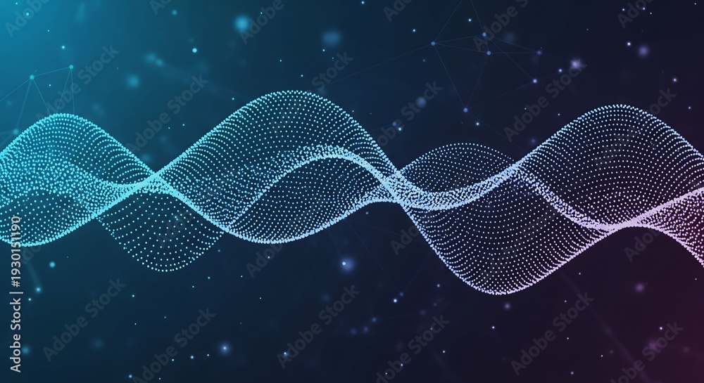 Fototapeta premium Abstract Dotted Wave Curve with Smooth Gradient Flow – Futuristic Big Data Tech Background HD