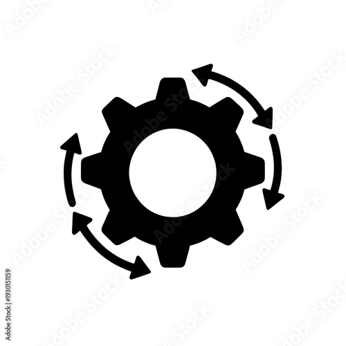 Settings Gear with Arrows UI Icon for App Interface