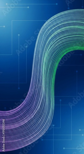 Abstract Dotted Wave Curve with Smooth Gradient Flow – Futuristic Big Data Tech Background HD