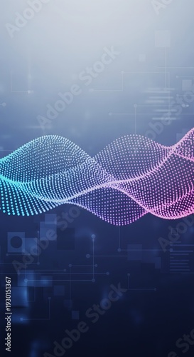 Abstract Dotted Wave Curve with Smooth Gradient Flow – Futuristic Big Data Tech Background HD