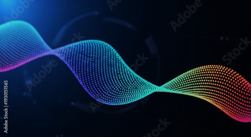 Abstract Dotted Wave Curve with Smooth Gradient Flow – Futuristic Big Data Tech Background HD