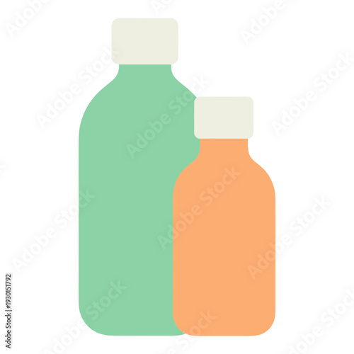Two Medicine Bottles Flat Vector Icon for Health App UI