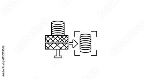 Icon representing data extraction or database management.