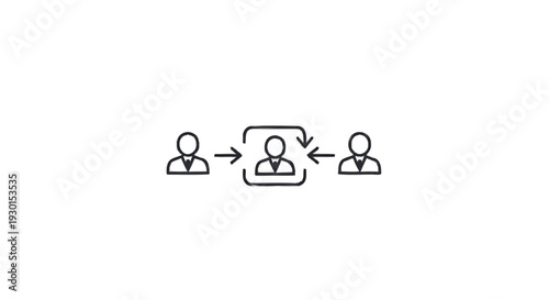 Icon Representing Focus on One Person in a Group Interaction.