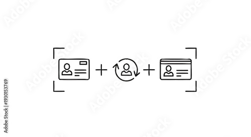 Identity card exchange and renewal process illustration.