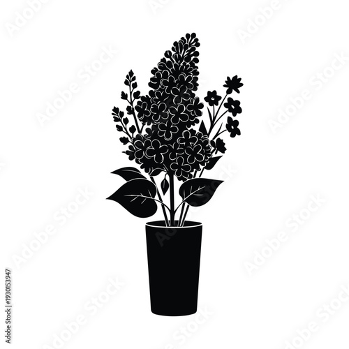Elegant black floral arrangement in modern pot for home decor inspiration