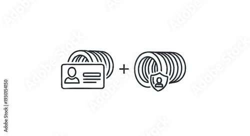 Identification and Security Icons Representing Personal Data Protection.