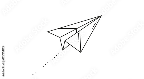 Paper airplane in mid flight soaring.