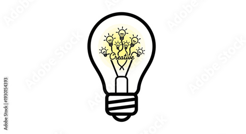 Light Bulb With Green Sprouting Plant.
