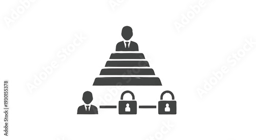 Hierarchical structure with locked access and leadership concept.
