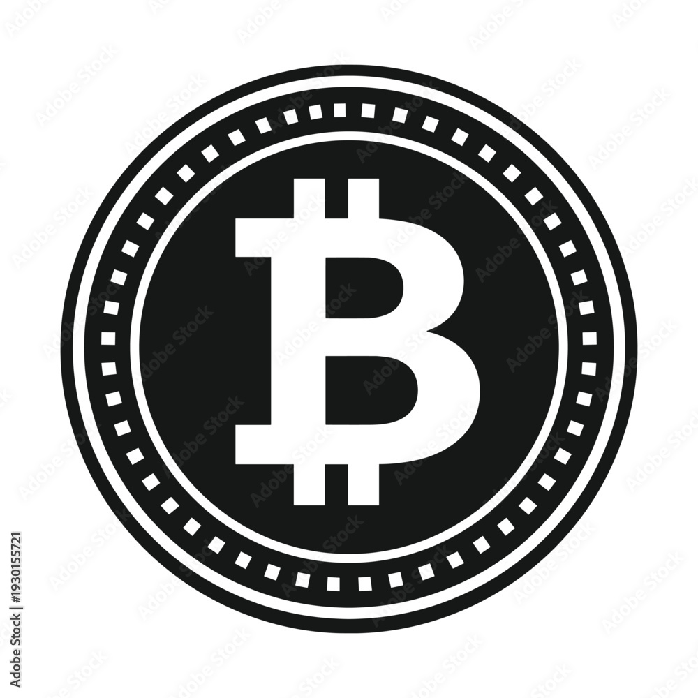 Obraz premium Bitcoin Cryptocurrency Icon Symbol Vector