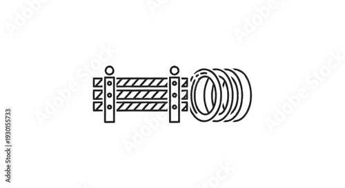 Illustration of a construction barrier and coiled springs.