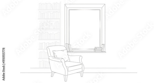 Armchair in Modern Minimalist Room.