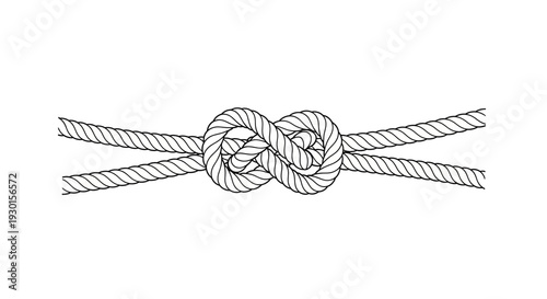 Detailed Illustration of a Bowline Knot.