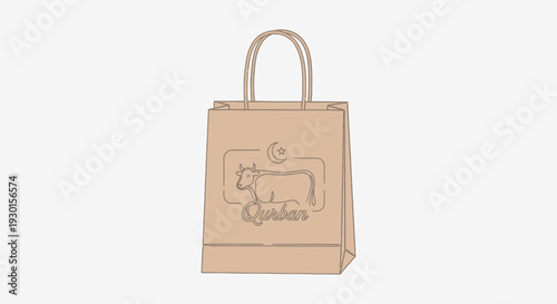 Brown Paper Shopping Bag with Handles.