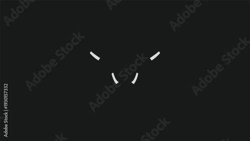 Minimalist abstract representation of a snakes eyes and mouth.