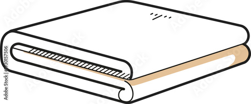 Simple cartoon illustration of neatly folded textiles representing clean laundry or soft bedding items ready for use.