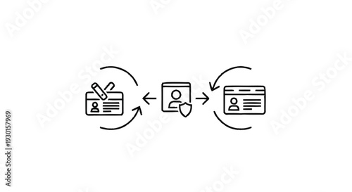 Identity verification and data security process illustration.