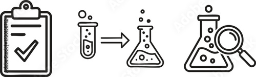 Medical Report and Laboratory Test Icons