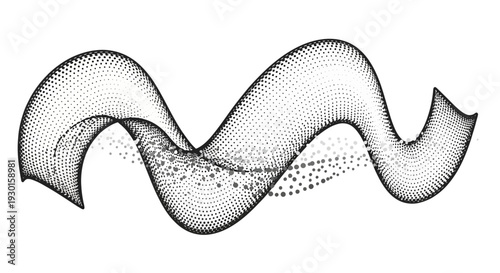 Abstract Dotted Swirl Wave Form - Digital Art