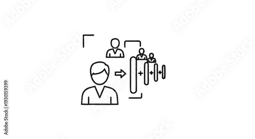 Human Resources Management Process Icon Representing Employee Selection.
