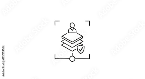 Layered Data Security and User Protection Icon.