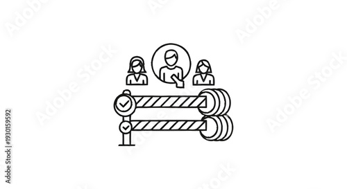 Human Resources Recruitment Process and Selection Icon.