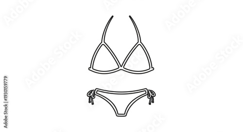 Bikini Swimsuit Illustration Simple Design.