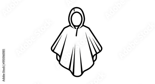 Black and White Cloak Hood Illustration.
