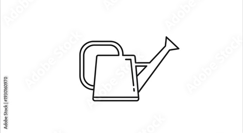 Simple Line Art Icon of a Watering Can for Garden and Plant Care