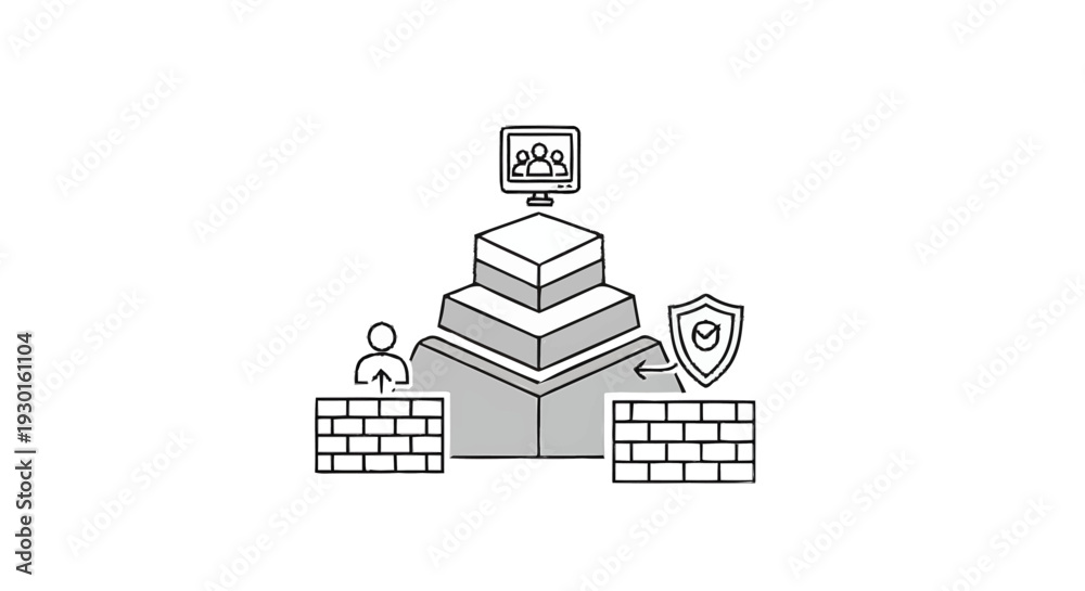 Obraz premium Layered Security System with User Access and Protection.