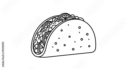 Simple Line Art Taco Icon