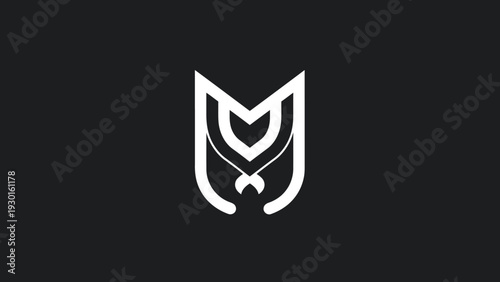 Minimalist Owl Logo Design Abstract Geometric Symbol.
