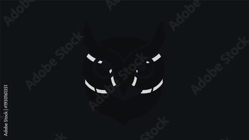 Minimalist Black Panther Head Silhouette with Reflective Accents.