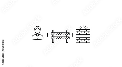 Man Barrier Brick Wall Symbolism.