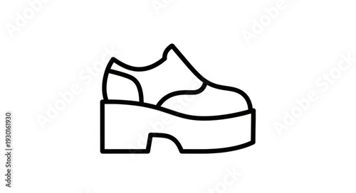 Black and White Shoe Illustration.
