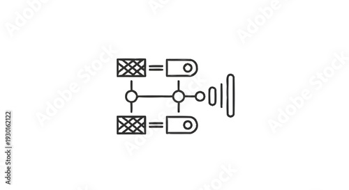 Mechanical schematic diagram of a complex system.