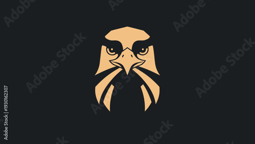 Minimalist Eagle Head Logo Design on Black Background.