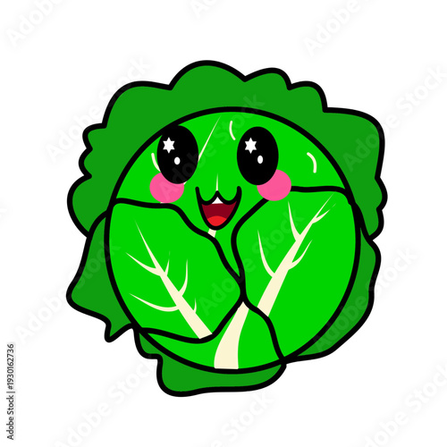 cabbage kawaii cute vegetable useful for sticker preschool worksheet kids printable.eps