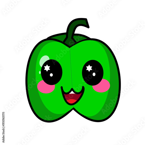 capsicum kawaii cute vegetable useful for sticker preschool worksheet kids printable.eps