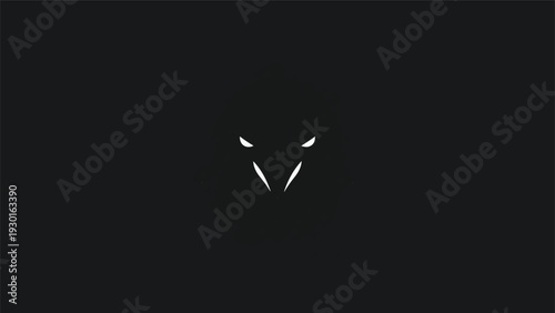 Minimalist Lion Head Logo Design Dark Background.