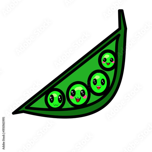 green peas kawaii cute vegetable useful for sticker preschool worksheet kids printable.eps