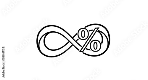 Infinity Symbol with Percentage Sign and Zeroes - Abstract Concept of Infinite Possibilities