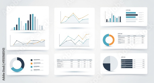Data visualization and analytics charts for business and financial analysis.