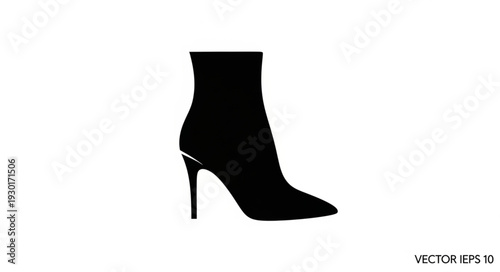 Black High Heel Ankle Boot.